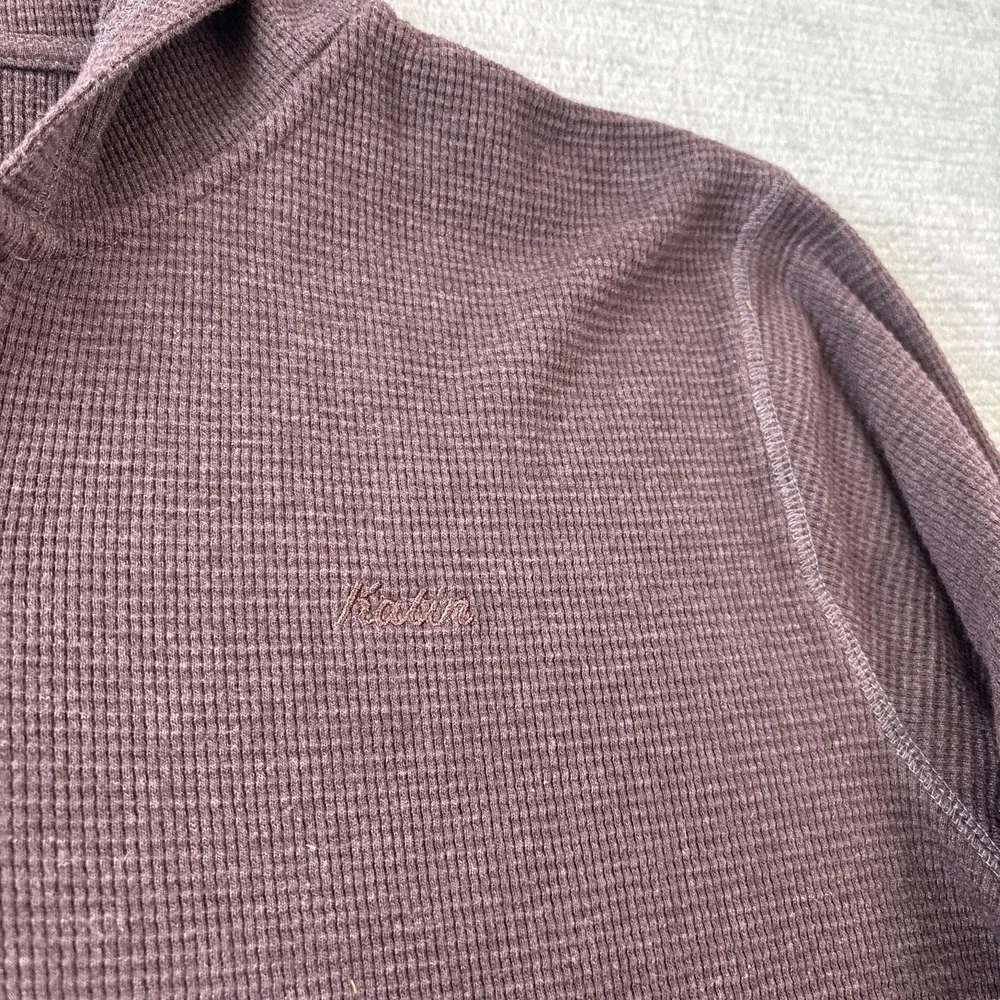 KATIN USA Horizon Long Sleeve Sweater Men XL Waffle Thermal Brown Hooded Surfer